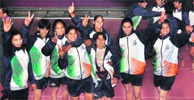 Victorious women�s team after beating Malaysia (72-12) on Saturday.