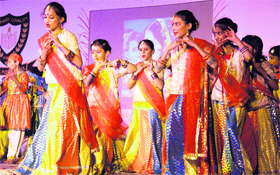 Students of Saint PBN Public School perform a dance at the annual day function in Gurgaon recently.