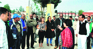 Additional Deputy Commissioner Sumedha Kataria interacts with the delegates from South Asian countries at Bohali village recently.