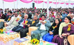 VK Jain and other dignitaries at the Silver Jubilee celebrations of Jain Public School, Rewari. Photo by Nawal Kishore Rastogi