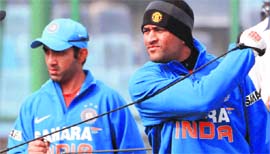 India skipper MS Dhoni (right) and opener Gautam Gambhir are a stretched lot for past sometime.