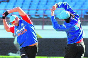 Yuvraj Singh and Ishant Sharma in Rajkot.