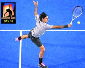 Roger Federer had to sweat hard to a five-set victory over France�s Jo-Wilfried Tsonga in Melbourne on Wednesday