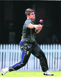 Australia�s Jackson Bird trains in Chennai.