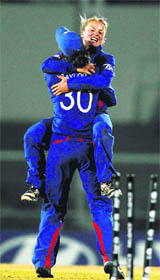 JamesPattinsonEngland players celebrate the dismissal of New Zealand batswoman Perkins in Mumbai. 