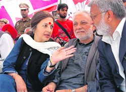 CPM Politburo member Brinda Karat at a rally in Patiala on Wednesday. Tribune photo: Rajesh Sachar