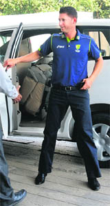 Australian captain Michael Clarke arrived in Chandigarh. �