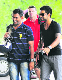 Meanwhile, as the Indians landed in Chandigarh, MS Dhoni and Virat Kohli were visibly delighted. Had they heard the news?