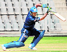 Mumbai Indians� Ricky Ponting plays his trademark cover drive during a warm-up game on Sunday