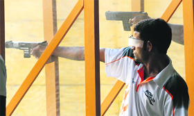 Vijay Kumar finished 18th in the ISSF World Cup in Changwon, Korea, on Monday.