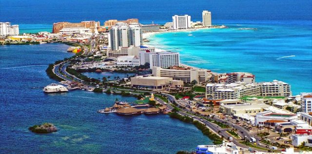 aerial view of Cancun