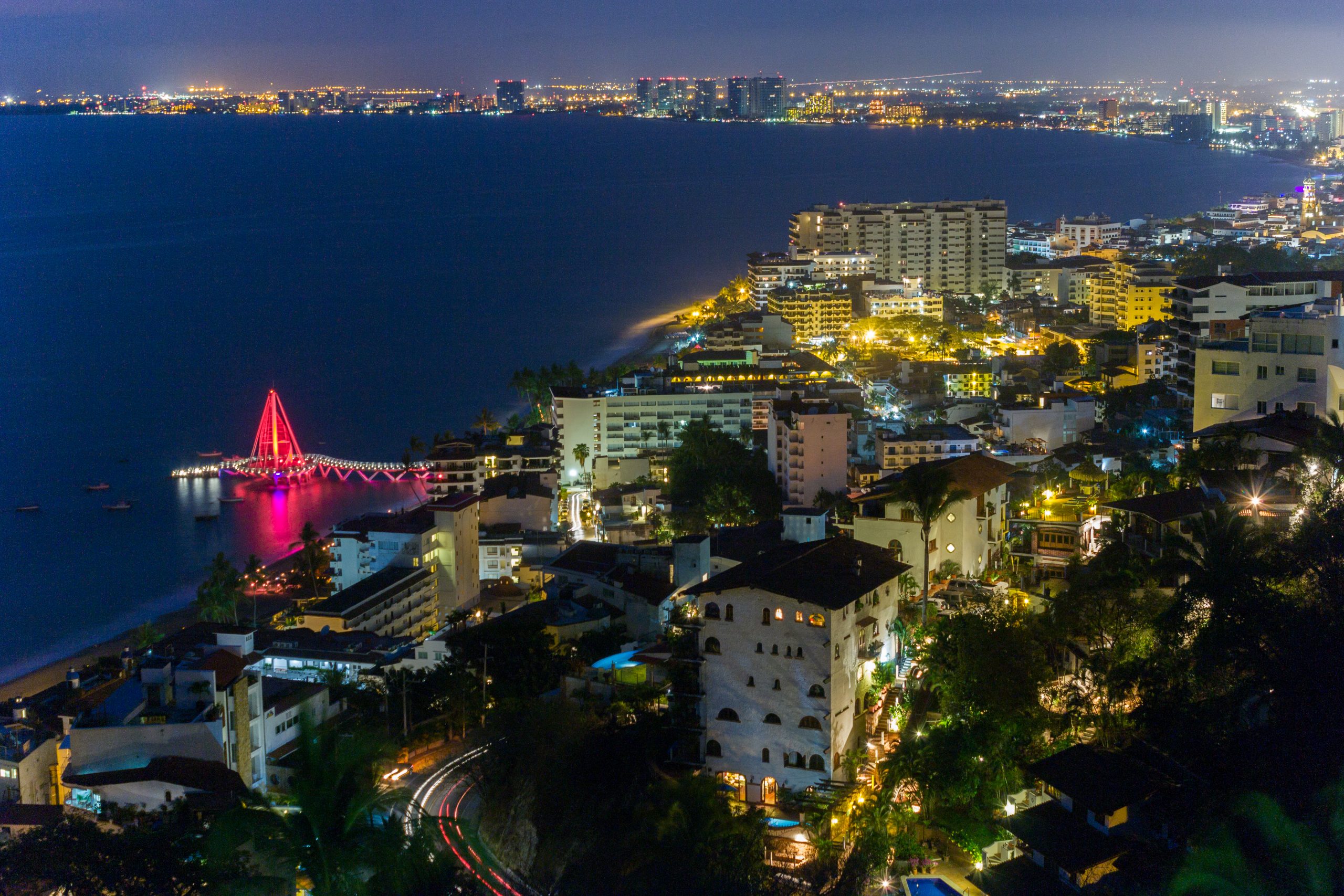 Puerto-Vallarta-by-night travel to Mexico