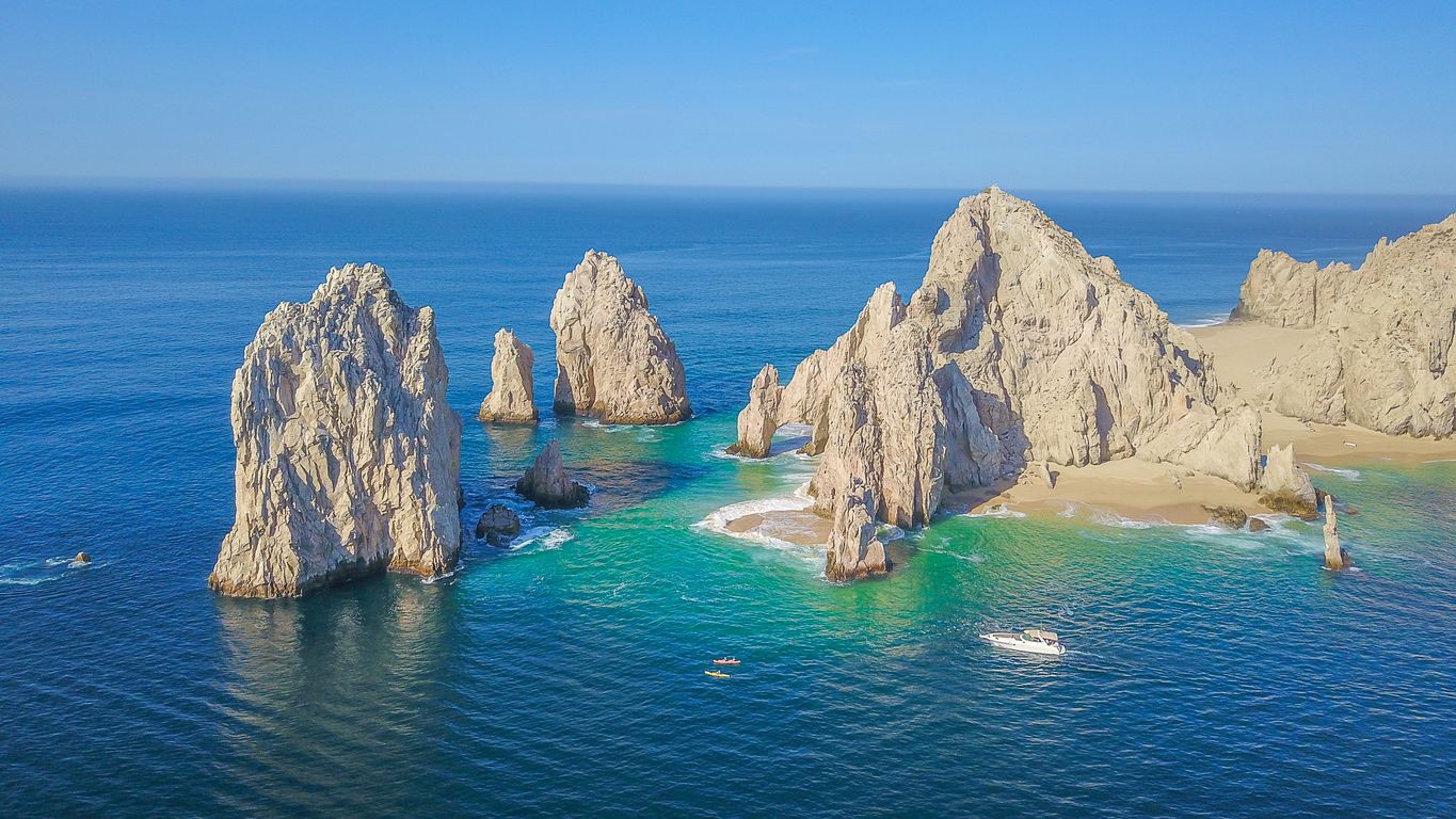 Aerial drone picture of el arco in Cabo San Lucas
