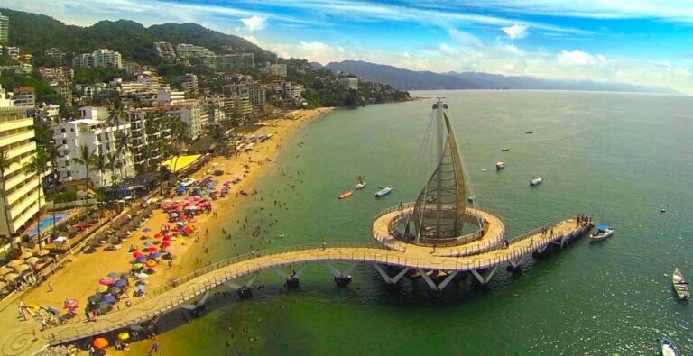 Aerial view of Playa Los Muertos in Puerto Vallarta