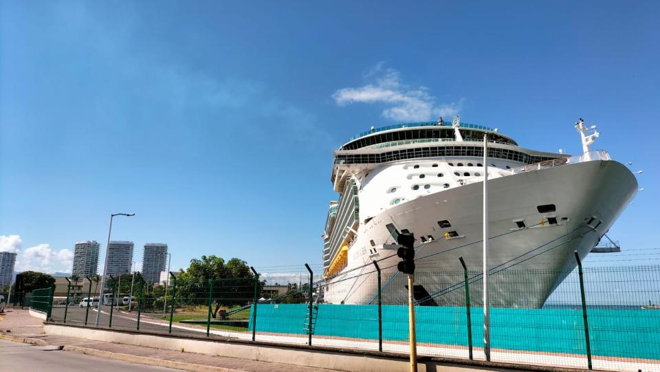 a cruise ship docked in Puerto Vallarta