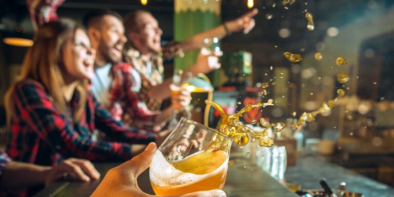 people drinking in a bar