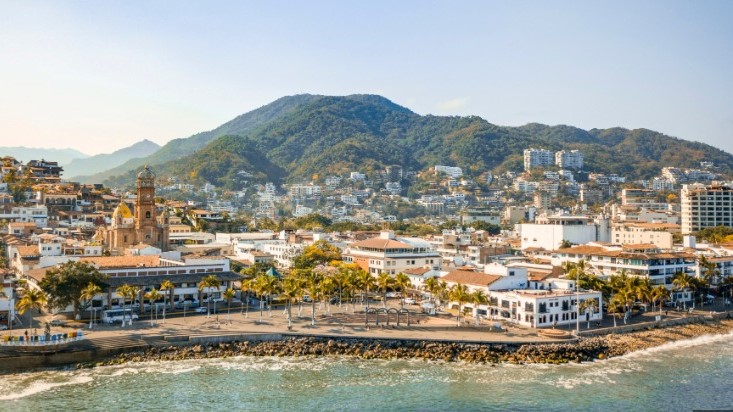 aerial view of Puerto Vallarta Malecon