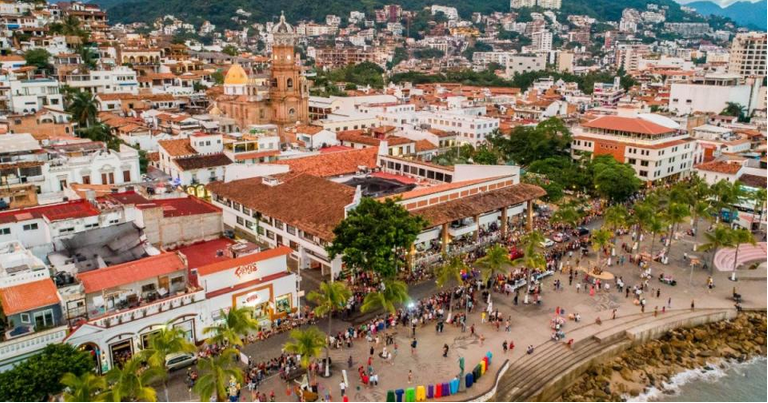 aerial view of Pueeto Vallarta malecon