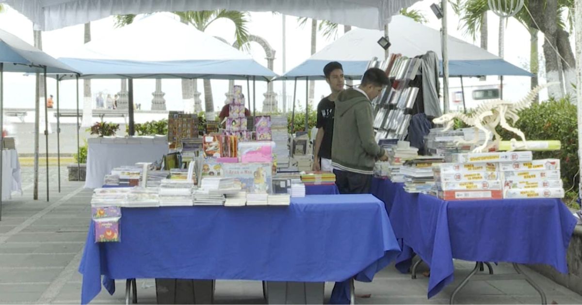 tables showing books at the book fair in Puerto Vallarta