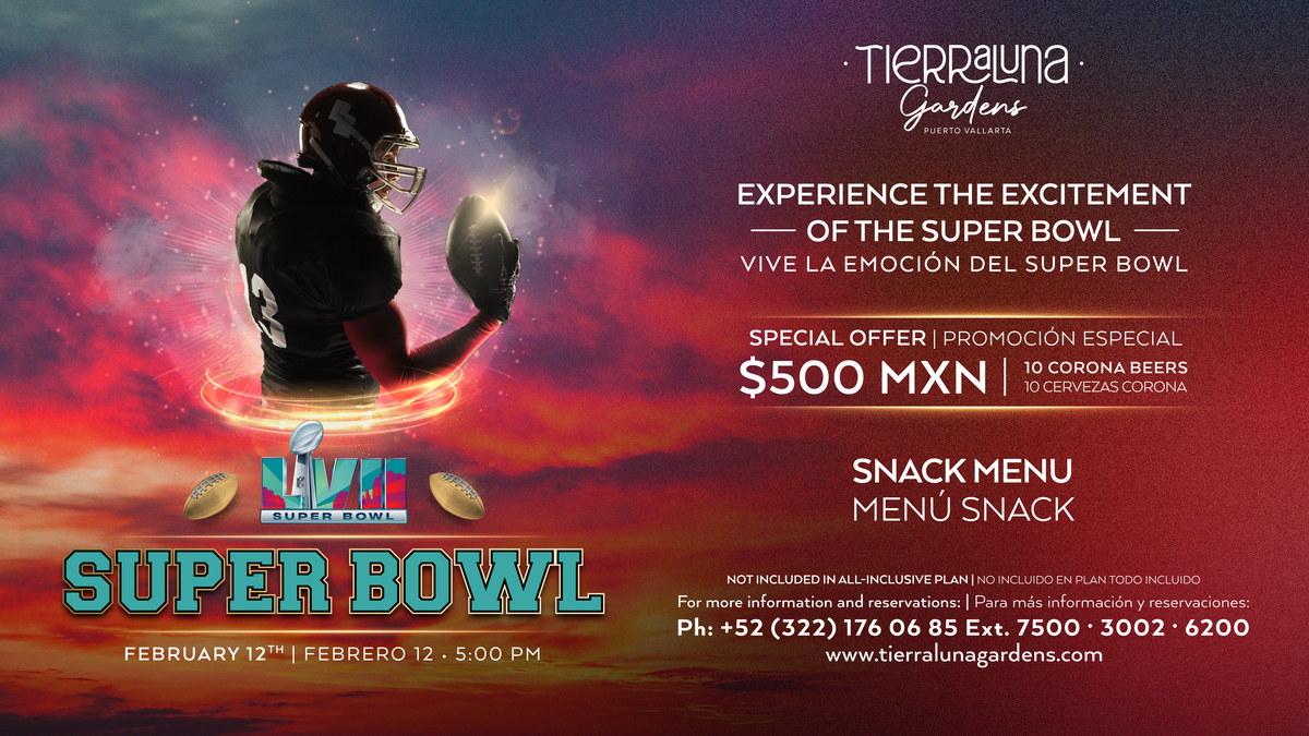 poster for the super bowl LVII at TierraLuna Gardens