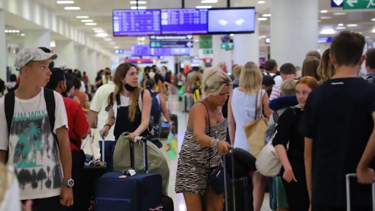 Passengers at the Cancun Airport