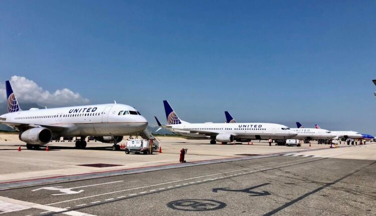 Airplanes parked at Los Cabos Interational Airport