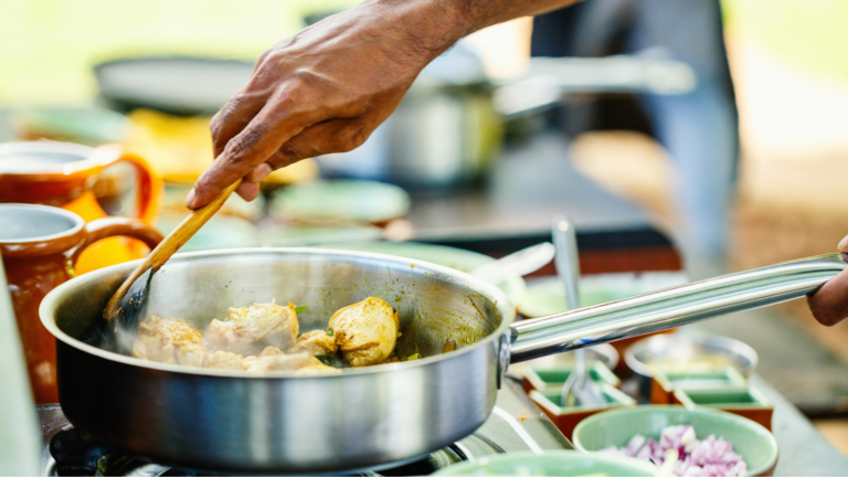 Mexican casserole in a cooking class