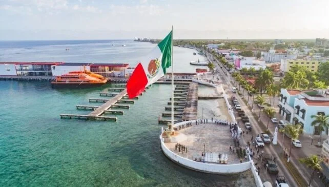 Aerial view of Cozumel port