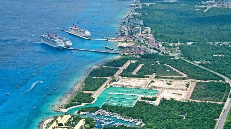 Aerial view of Cozumel Marina