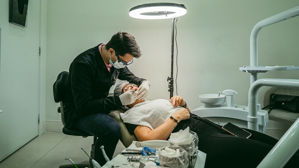 dentist working on a patient