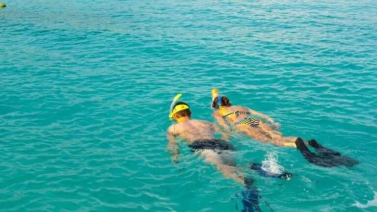 couple snorkeling in La Paz