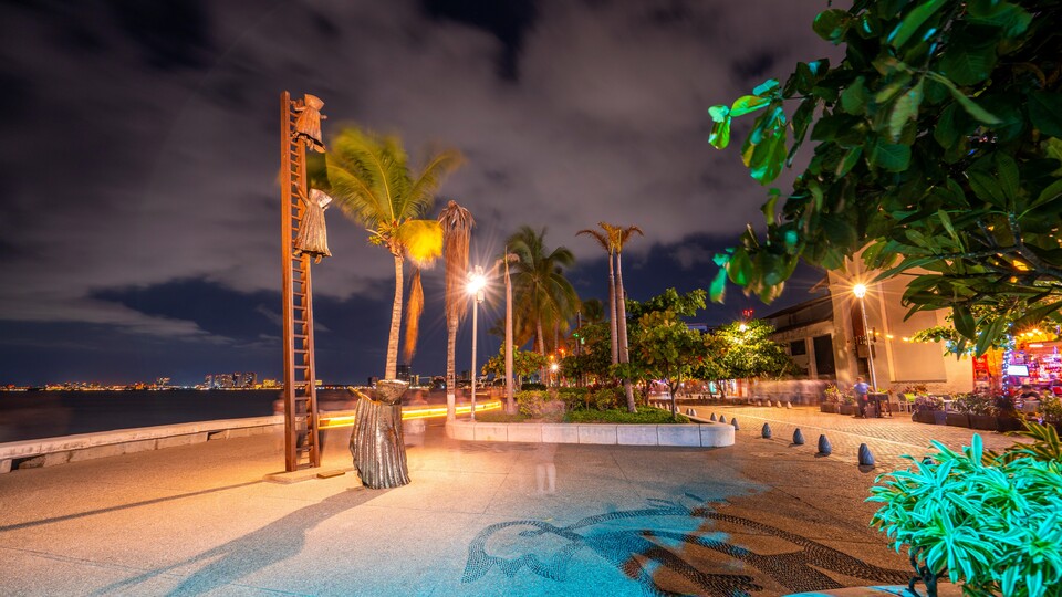 The Puerto Vallarta Malecon by night