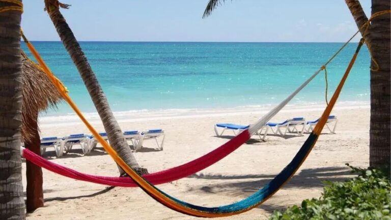 Hammocks on an Akumal beach