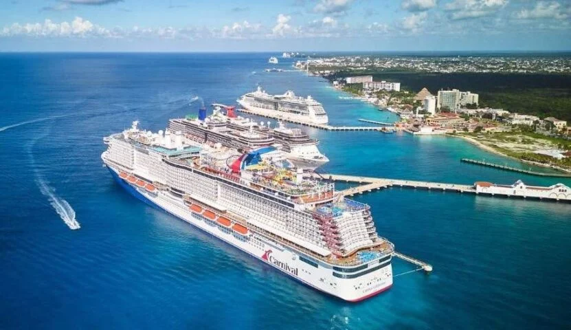 Cruise ship docked in Cozumel