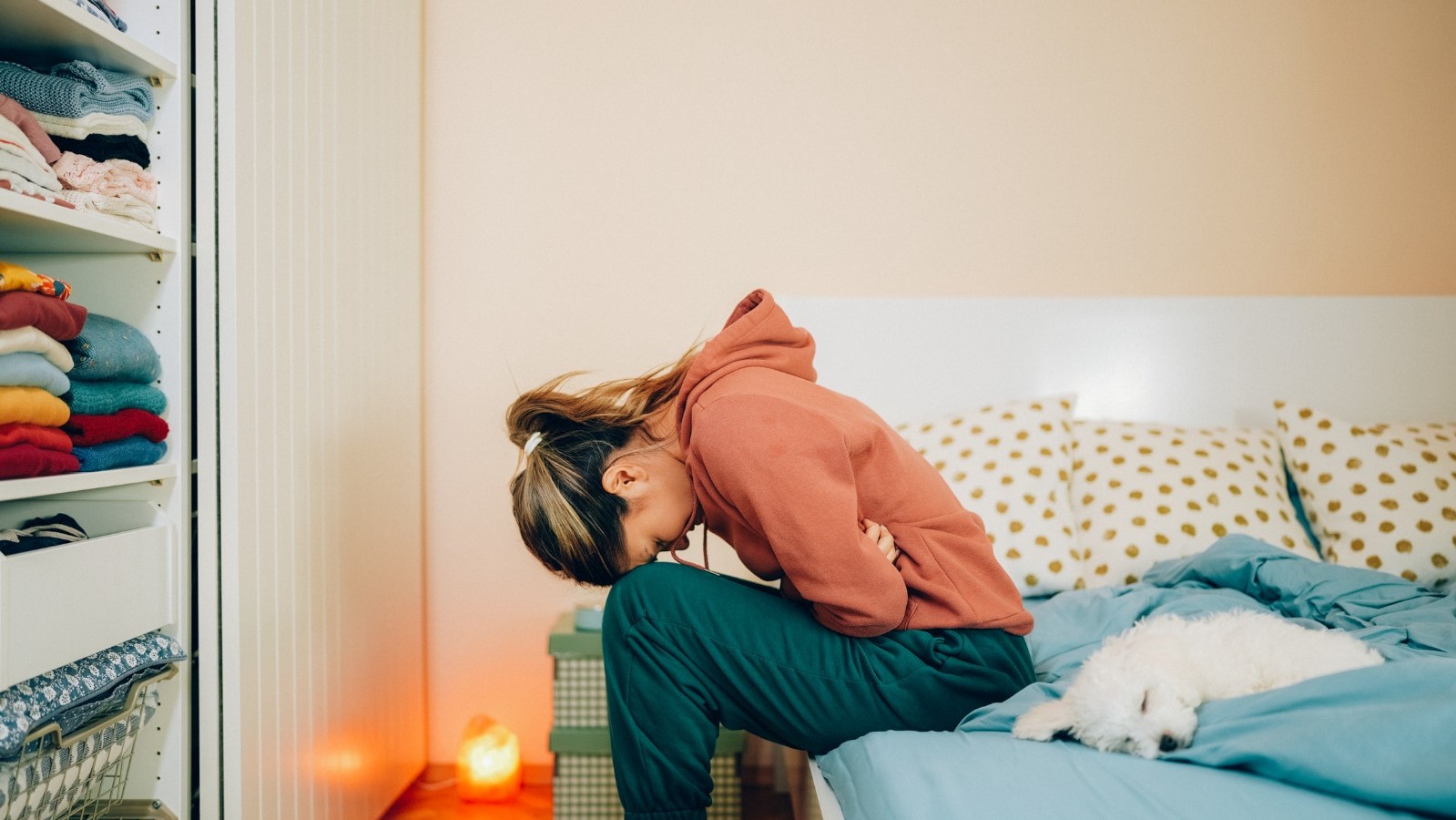 Woman with stomach ache