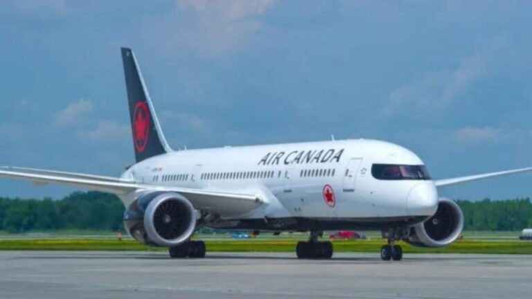 Air Canada airplane on the Cozumel airport