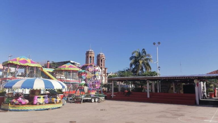 El Pitillal plaza with the church in the back