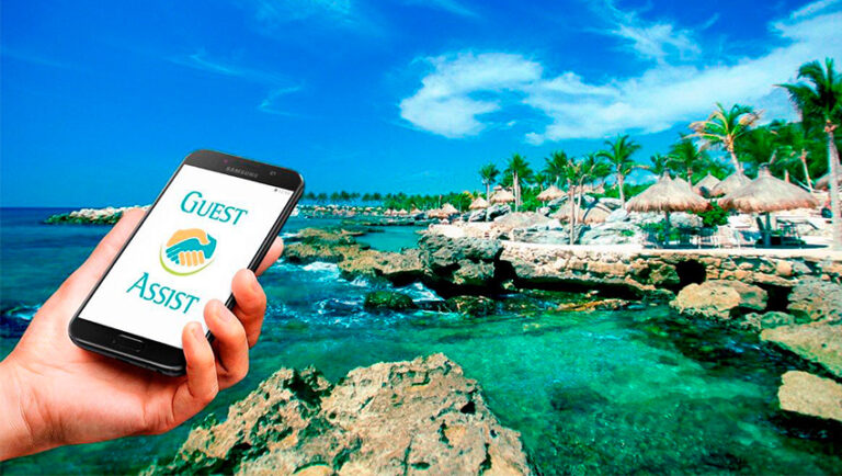 guest assist app with Mexican Caribbean photo in the background