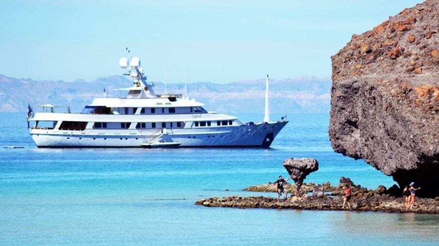 Cruise ship passing by La Paz, Baja California Sur