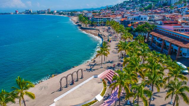 aerial view of Puerto Vallarta Malecon