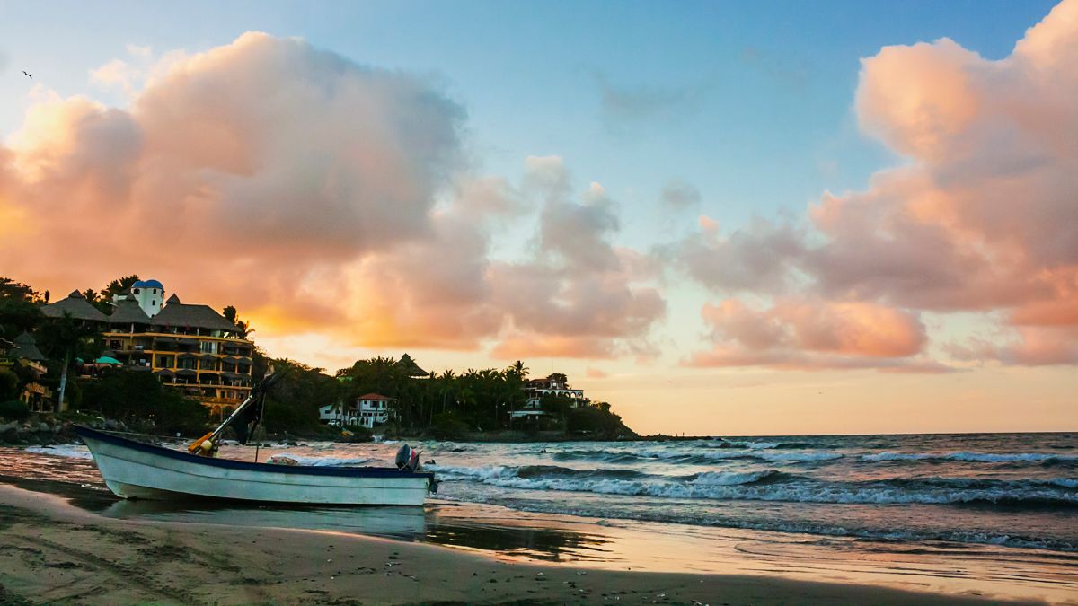 Sayulita beach at sunset