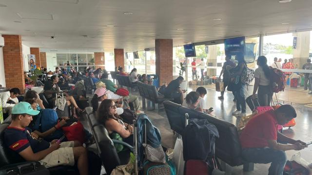 Passengers at the Puerto Vallarta Bus Terminal