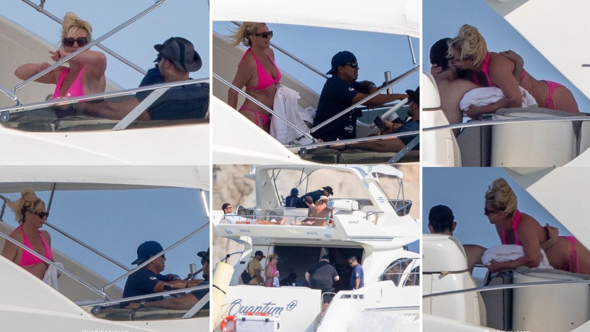 Collage of Britney Spears in Los Cabos