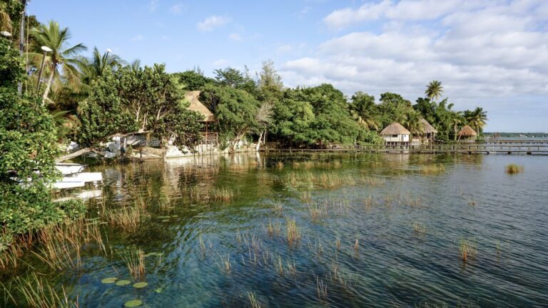 Bacalar town by the water