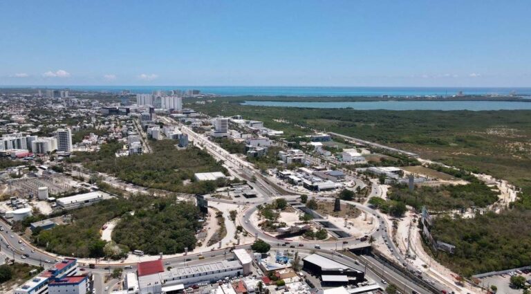 Aerial view of Nichupte lagoon