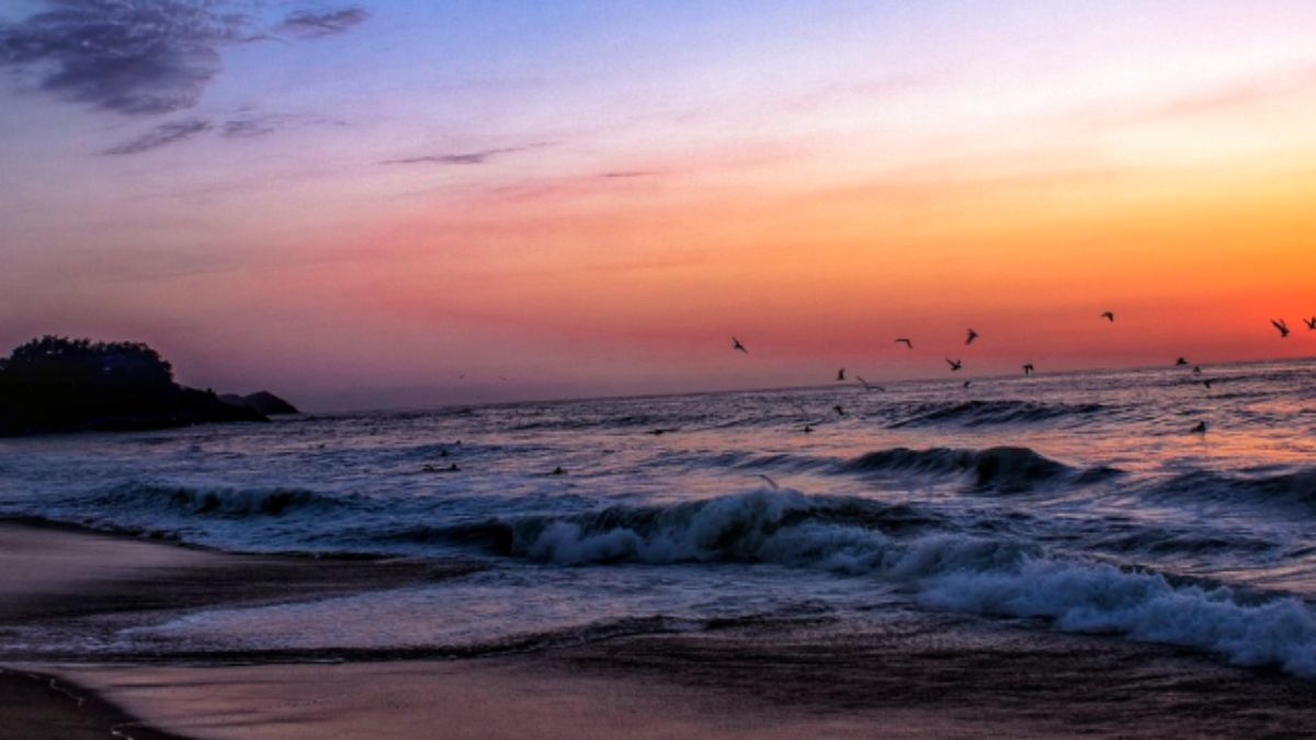 San Pancho beach at sunset