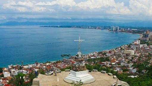 View of Mirador de la Cruz and Banderas Bay