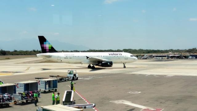 Volaris airplane on Puerto Vallarta airport