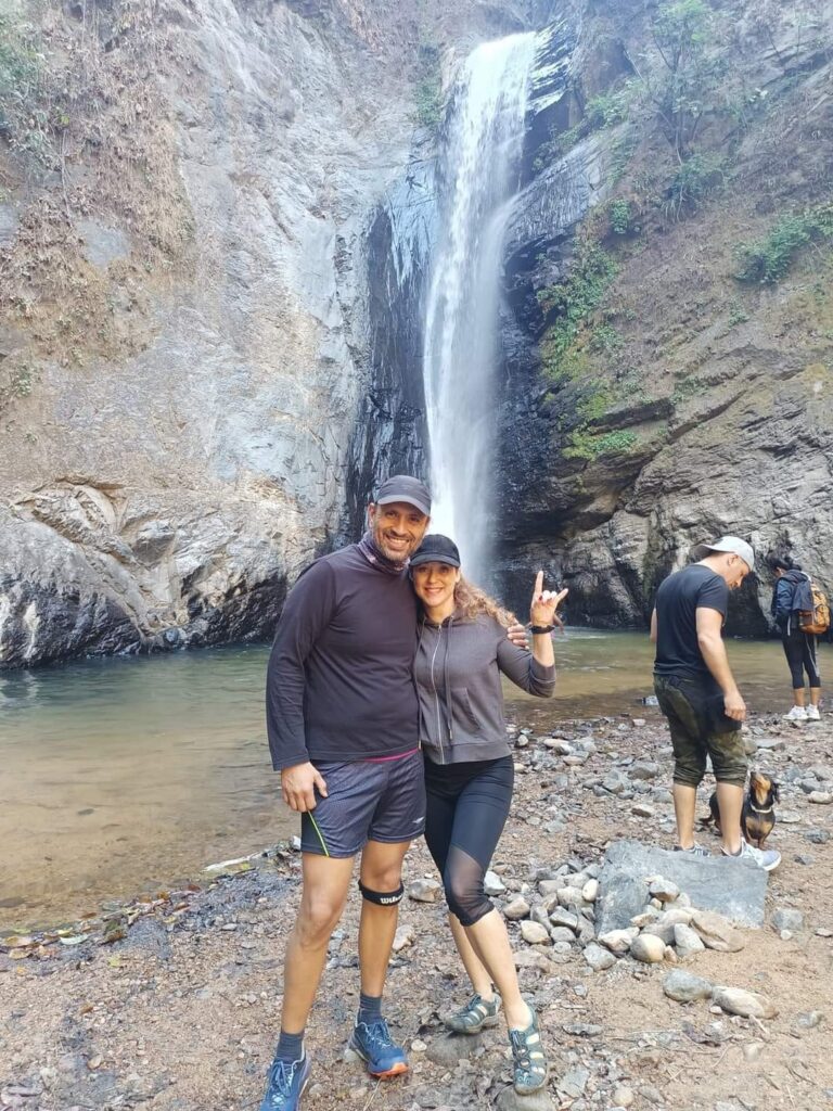 Cesar Medina and wife Zindy in front of Las Palmas Waterfall