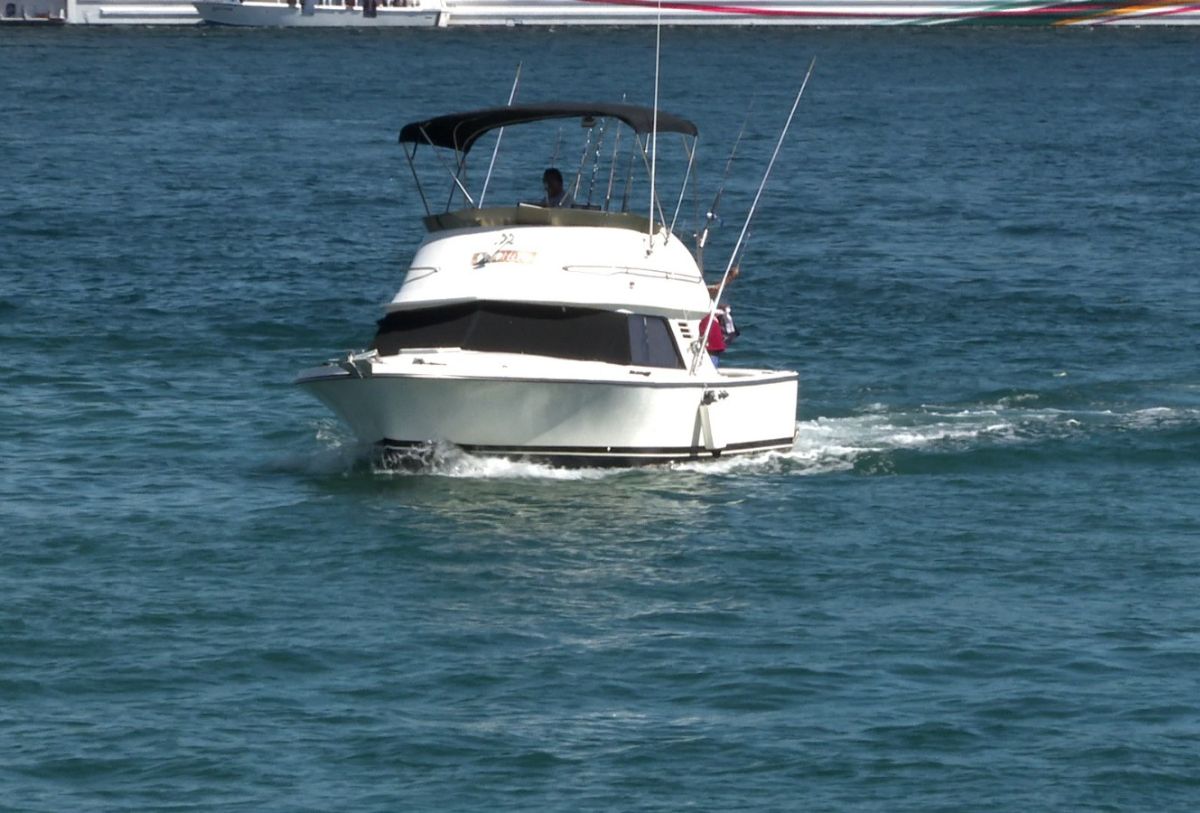 Sport fishing boat on the sea by Los Cabos